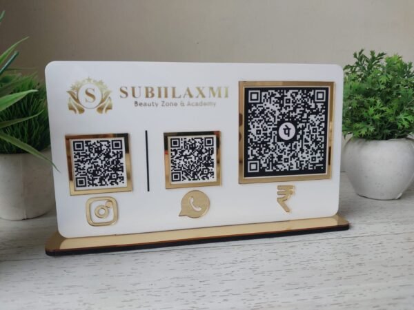 Multi-QR Acrylic Standee for Retail Counters (3 QR)
