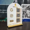 Acrylic Digital NFC Standee | 3 NFC QR Code Signs | Custom Contactless Payment & Google Review | Social Media