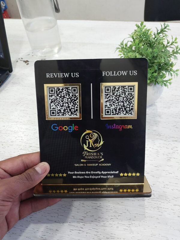 4 2 QR Acrylic Standee for Retail & Service Businesses