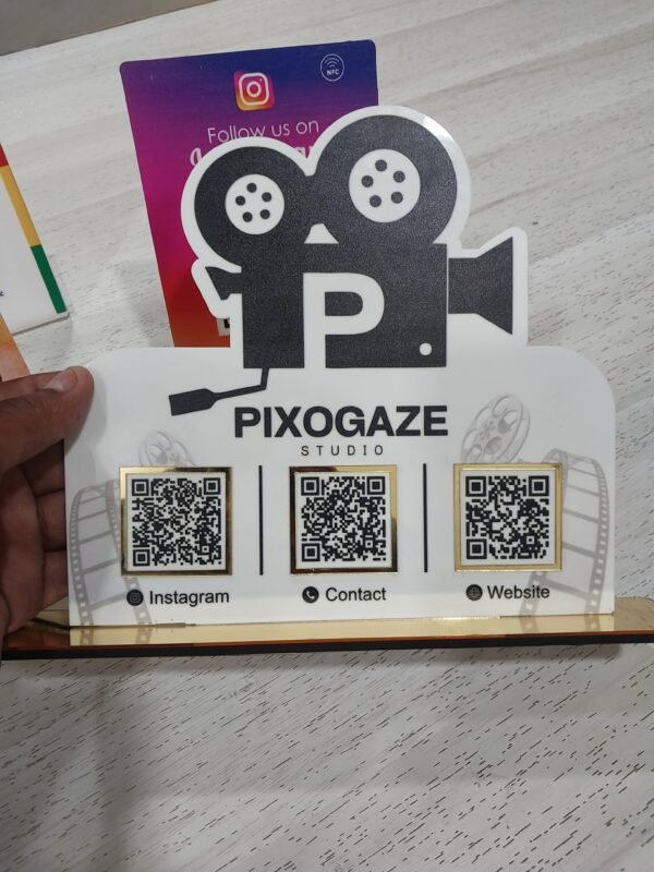 Custom QR Standee for Business Counters – Size & Shape Options