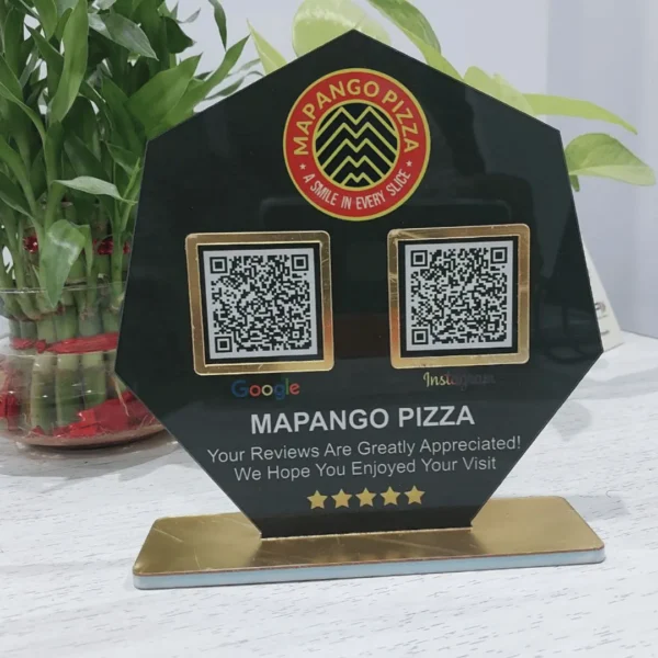 Acrylic QR Standee with 2 QR Codes | Double QR Display for Business | SuperCards India