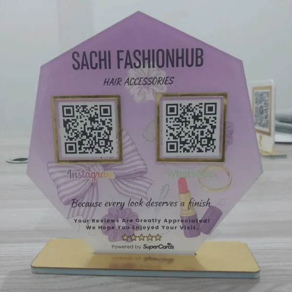 acrylic QR standee 2 QR codes India