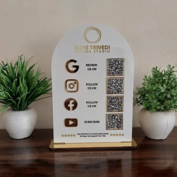 Acrylic QR Standee (4 QR Codes)